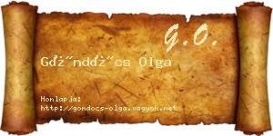 Göndöcs Olga névjegykártya